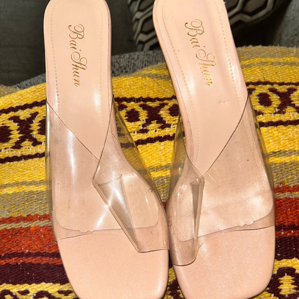 Clear short heels